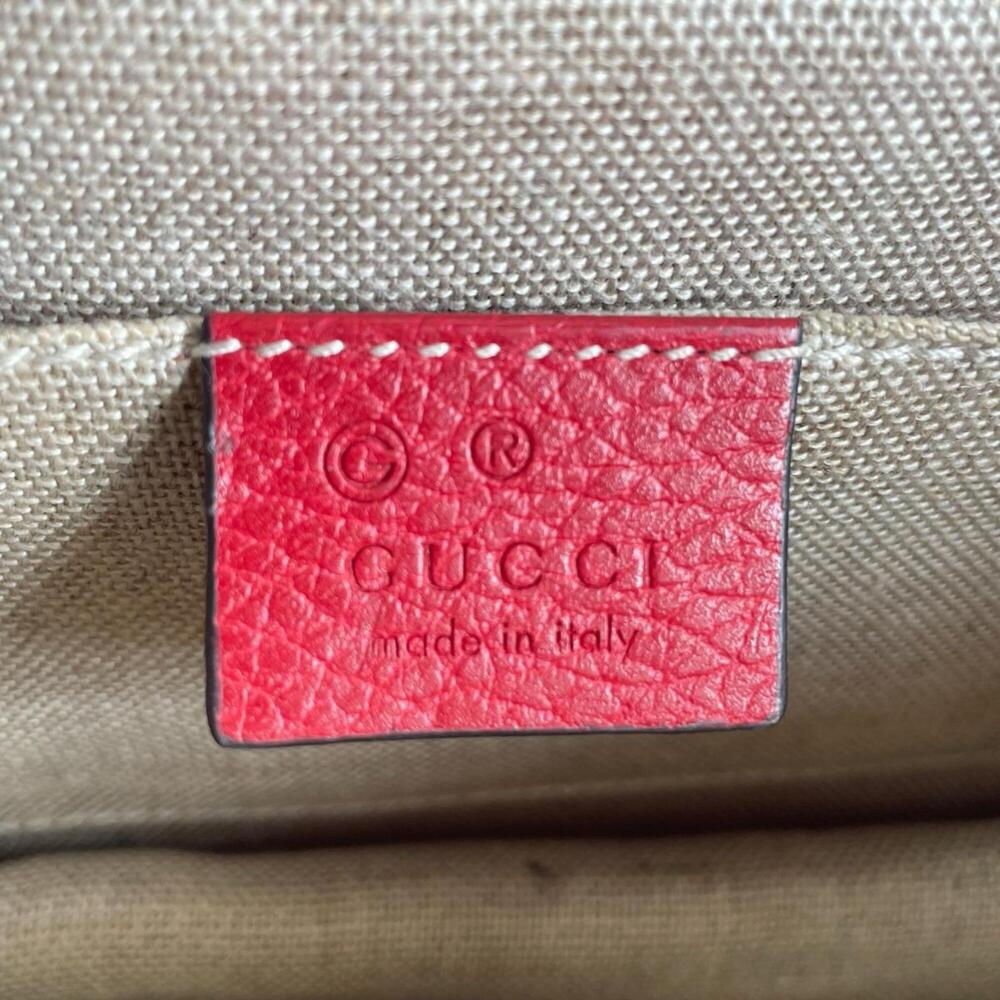 GUCCI Red Leather Shoulder Bag - Picture 10 of 16